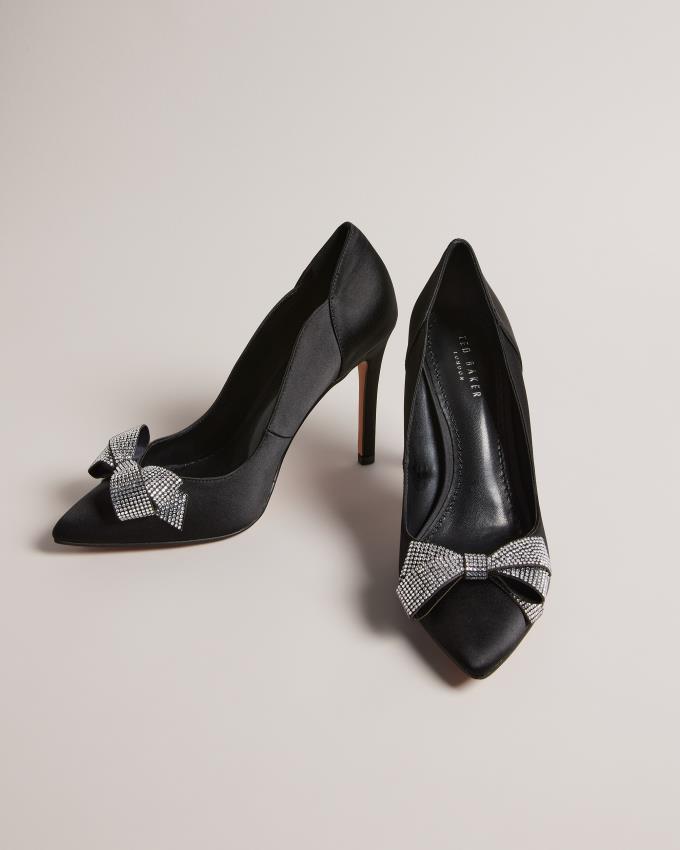 Chaussures à Talons Ted Baker Crystal Bow Court Noir Femme | OWJ-70142266